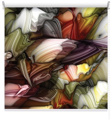 Houseart Πολύχρωμο μάρμαρο, Line Art, Ρολοκουρτίνες, 100 x 100 εκ.